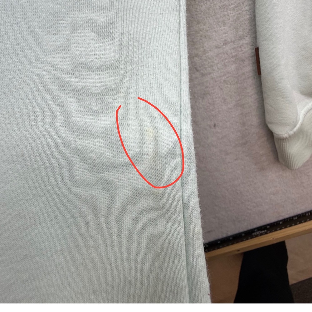 Wanakome Selene Half Zip Hoodie Mint Green XL cozy cabin gorpcore -SPOTS - Picture 3 of 9